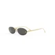 Сонцезахисні окуляри Fendi First Crystal Ovale Sonnenbrille Gold - зображення 2