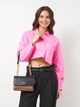 Сумка кросс-боди через плечо женская из натуральной кожи маленькая Coach Klare Crossbody In Signature Canvas BG-COA-24 Коричневая (193971645414) - изображение 2