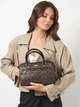 Сумка кросс-боди через плечо женская из натуральной кожи Coach Rowan Satchel In Signature Canvas BG-COA-31 Коричневая (193971505398) - изображение 2