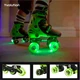 Роликовые коньки Neon Combo для детей от 6-ти лет, LED-подсветка колес, размер 34-37 Салатовый с черным (NT10G4) - изображение 6
