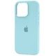 Чехол Fiji Silicone Case для Apple iPhone 16 Pro бампер накладка Soft Touch с микрофиброй Aquamarine - изображение 1