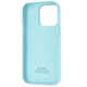 Чехол Fiji Silicone Case для Apple iPhone 16 Pro бампер накладка Soft Touch с микрофиброй Aquamarine - изображение 2