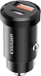 Автомобільний зарядний пристрій 30W Essager ECCAC-TL01 Gyroscope Mini Charger USB-A + Type-C Black - зображення 2