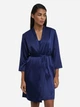 Халат женский больших размеров Effetto Satin Basic S03200Р 4XL Синий (2000985262644) - изображение 1