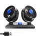 Портативный двухголовый авто вентилятор Car Mounted Fan F30 Свободное вращение 360° 5V Oт USB Black - изображение 1