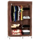 Тканевый шкаф складной STORAGE WARDROBE на 2 секции (106х45х170 см), органайзер для одежды, стеллаж тканевый Коричневый - изображение 9