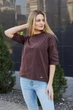 Кофта-лонгслив женская UMON с рукавом 3/4 XL коричневая (М181) - изображение 1