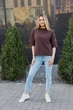 Кофта-лонгслив женская UMON с рукавом 3/4 XL коричневая (М181) - изображение 4