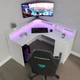 Стол угловой игровой Данте с подсветкой RGB Белый L=1200/1300мм (арт.SKRZ1000-145) - изображение 2