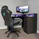 Стол угловой игровой Данте с подсветкой RGB Черный L=1200/1300мм (арт.SKRZ1000-147) - изображение 4