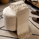 Pufa HOMLA ALDA w tkaninie Teddy 50 x 40 x 44 cm beżowa ALL 828794 (5904183828794) - obraz 5