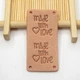 Бирка замшева "Hand made with love" 5х2,5 см персиковий - зображення 1