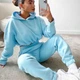 Костюм женский двойка с укороченным худи М фиолетовый Спортивный костюм женский оверсайз - изображение 8