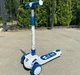 Самокат детский трехколесный Skyper для мальчиков с подсветкой колес деки и мелодиями УКРАИНСКАЯ ОЗВУЧКА Детские трехколесные самокаты Белый с синим - изображение 8