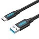 Кабель Vention USB-Type-C 3A USB3.0 5Gbps QC3.0 PVC 0.5m Black (COZBD) - зображення 1