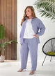 Жіночий лляний костюм трійка (брюки+майка+сорочка) Uaclothes 58/60 Синій (like33332-135461373) - зображення 2