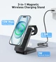Бездротовий зарядний пристрій Choetech 15W 3-in-1 Foldable Wireless Charger Stand (T611-F) - изображение 5