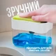 Кухонный органайзер диспенсер нажимной дозатор для моющего средства подставка для мочалки на кухню с губкой в комплекте Белый Lexego HDM-W - изображение 2