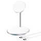 Бездротовий зарядний пристрій Choetech Magnetic 2 in 1 Magnetic Wireless Charging Stand White (T581-F) - зображення 1