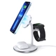 Бездротовий зарядний пристрій Choetech Magnetic 3 in 1 Magnetic Wireless Charging Stand White (T585-F) - зображення 6