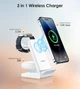 Бездротовий зарядний пристрій Choetech 15W 3 in 1 Wireless Charger Stand for Apple/Samsung Watch White (T608-F) - изображение 4