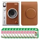 Подарунковий набір Камера для миттєвого друку Fujifilm INSTAX MINI EVO Hybrid Brown / Коричневий чохол / Картриджі на 120 фото - изображение 1