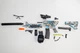 Детский игрушечный автомат на орбизах Орбиган M4A1 Бело-синий стреляет гидрогелевыми пулями Гель бластер аккумуляторный + 500 орбизов - изображение 1