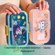 Ланч бокс "Космос" для дітей до школи з роздільником + ложка-вилка 700 мл 19х11х6 см, синій - зображення 6