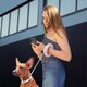 Поводок-рулетка для собак WAUDOG R-leash, круглая, XS-M, до 40 кг, 2,9 м, светоотражающая розовая лента - изображение 7