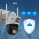 Уличная WiFi камера видеонаблюдения два объектива Smart PTZ-12 4MP+4MP поворотная с ночной съемкой, интерком, датчик движения - изображение 4