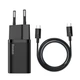 Сетевое зарядное устройство 25W Baseus Super Si Quick Charger Быстрая зарядка 1C QC3.0+PD3.0 Type-C 3A + кабель Baseus Type-C to Type-C 3A 1м TZCCSUP-L01 Black - изображение 1