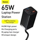 Сетевое зарядное устройство Baseus 65W GaN3 Pro Desktop Fast Charger QC4.0+PD3.0 2USB+2Type-C 3A + кабель Baseus Type-C to Type-C 100W 20V/5A 1м Black (CCGP040101) - изображение 2
