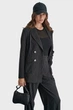 Жіночий чорний блейзер у смужку DKNY L D2G4A213 - изображение 4