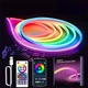 Світлодіодна неонова USB стрічка з керуванням від телефону SFK-11 Bluetooth RGB 5м - зображення 6