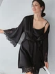 Ночная рубашка женская шелковая больших размеров Effetto Silky sky 04102SL XL Черная (2000985257640) - изображение 7