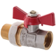 Кран с американкой 1/2" прямой WATERPRO красный (WP0151) - изображение 1