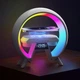 Бездротовий RGB світильник з функцією Bluetooth колонки G Smart Light Sound Machine, акумуляторна лампа з бездротовою зарядкою, годинником і будильником Біла SXM-163-White - зображення 2