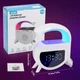 Беспроводной светильник Bluetooth колонка G Smart Light Sound Machine, аккумуляторный RGB ночник с беспроводной зарядкой, часами и будильником Белый SLM-61-White - изображение 10