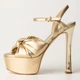 Женские босоножки кожаные Michael Kors 986596494 40 Золотистые (1159833724) - изображение 4