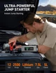 Автомобільний пусковий пристрій AstroAI Jump Starter 2500А з повітряним компресором, Grey - зображення 4