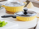 Patelnia Buydeem aluminiowa z szklaną pokrywką Mellow Yellow 30 cm (6950386617269) - obraz 4
