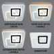 Керована світлодіодна LED люстра Esllse UNIVERSE 85W S ON/OFF "три квадрати" 450х450х51мм біла + чорна 5600Lm - зображення 7