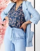 Жіноча шифонова блуза з планкою без застібки LadyLike 44 Синій (ll2200531264386) - зображення 2