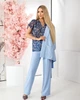 Жіноча шифонова блуза з планкою без застібки LadyLike 44 Синій (ll2200531264386) - зображення 3
