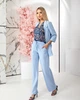 Жіноча шифонова блуза з планкою без застібки LadyLike 44 Синій (ll2200531264386) - зображення 4