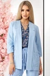 Жіночий лляний кардиган з кишенями LadyLike 46 Блакитний (ll2228850069406) - зображення 2