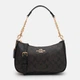 Сумка багет седло женская из натуральной кожи средняя Coach Teri Shoulder Bag In Signature Canvas BG-COA-65 Коричневая (195031572746) - изображение 1