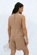 Бежевый льняной жилет L-XL - изображение 4