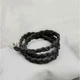 Женский кожаный браслет тонкий плетёный черный (A-026294) - изображение 2