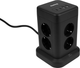Przedłużacz Huslog HUS1004 Vertical Extension Cord with USB Black (OWN000064) - obraz 7